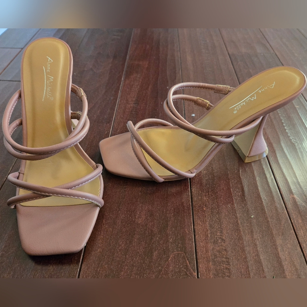 Anne Michelle Women's Blush Strappy Heels Size 7.5 NWOT